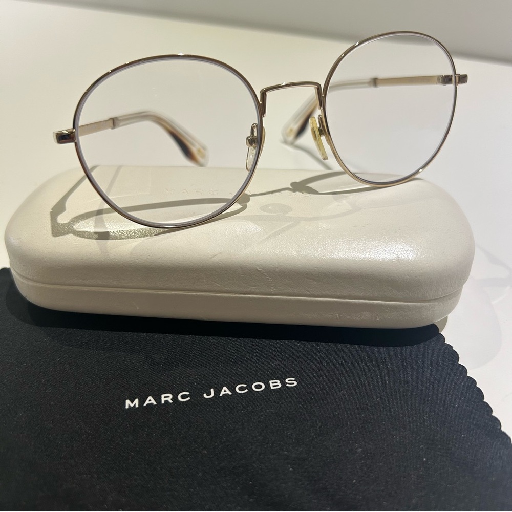 Marc Jacobs Gold Round Eyeglasses
